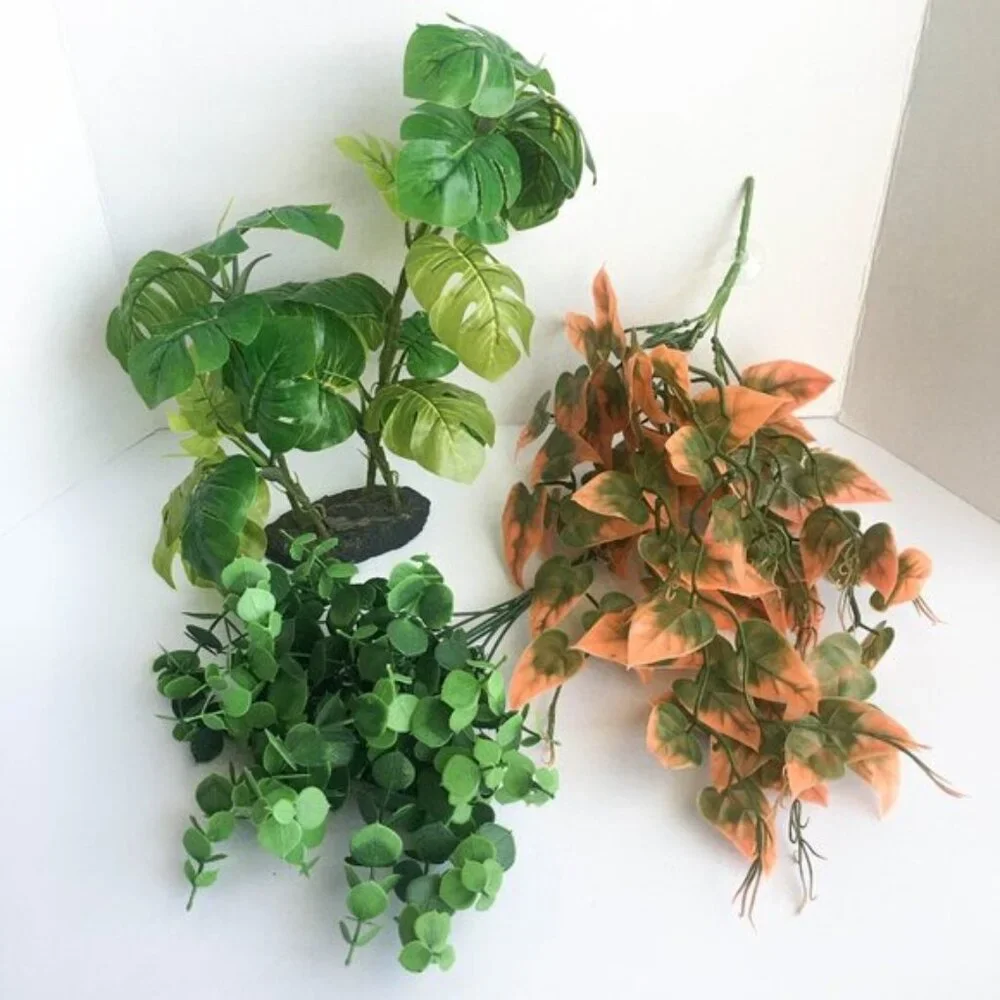Reptile Terrarium Aquarium Supplies - Miscellaneous Fake Faux Plants Tank Decor